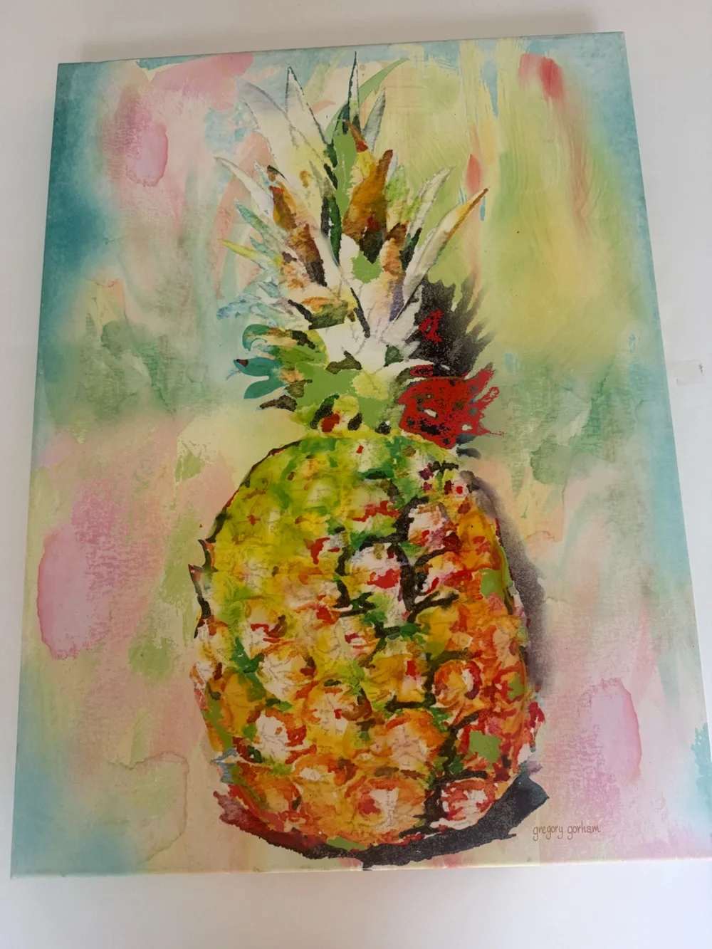 Pineapple Canvas Art 18x24 • Gregory Gorham • Coastal Tropical Wall Decor
